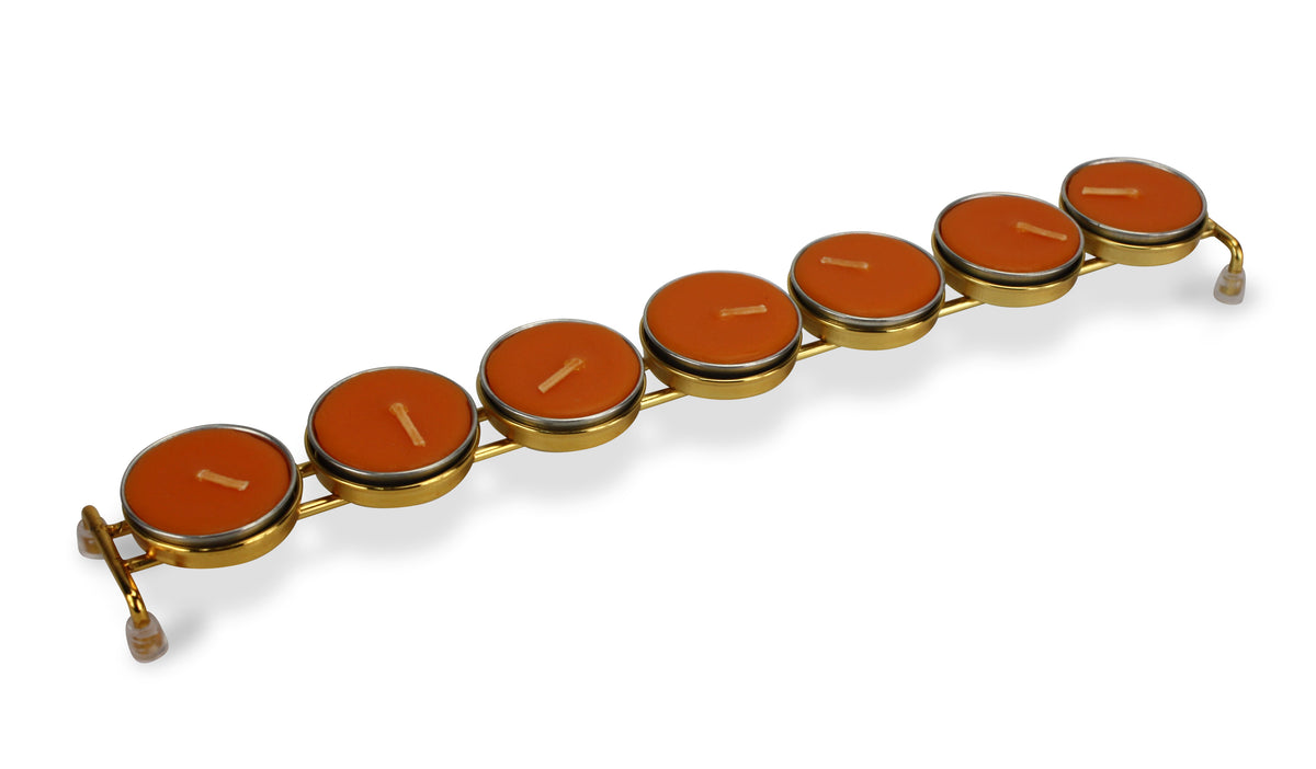 Metal votive tealights holder - single tier 32.7cm. - farangshop-co
