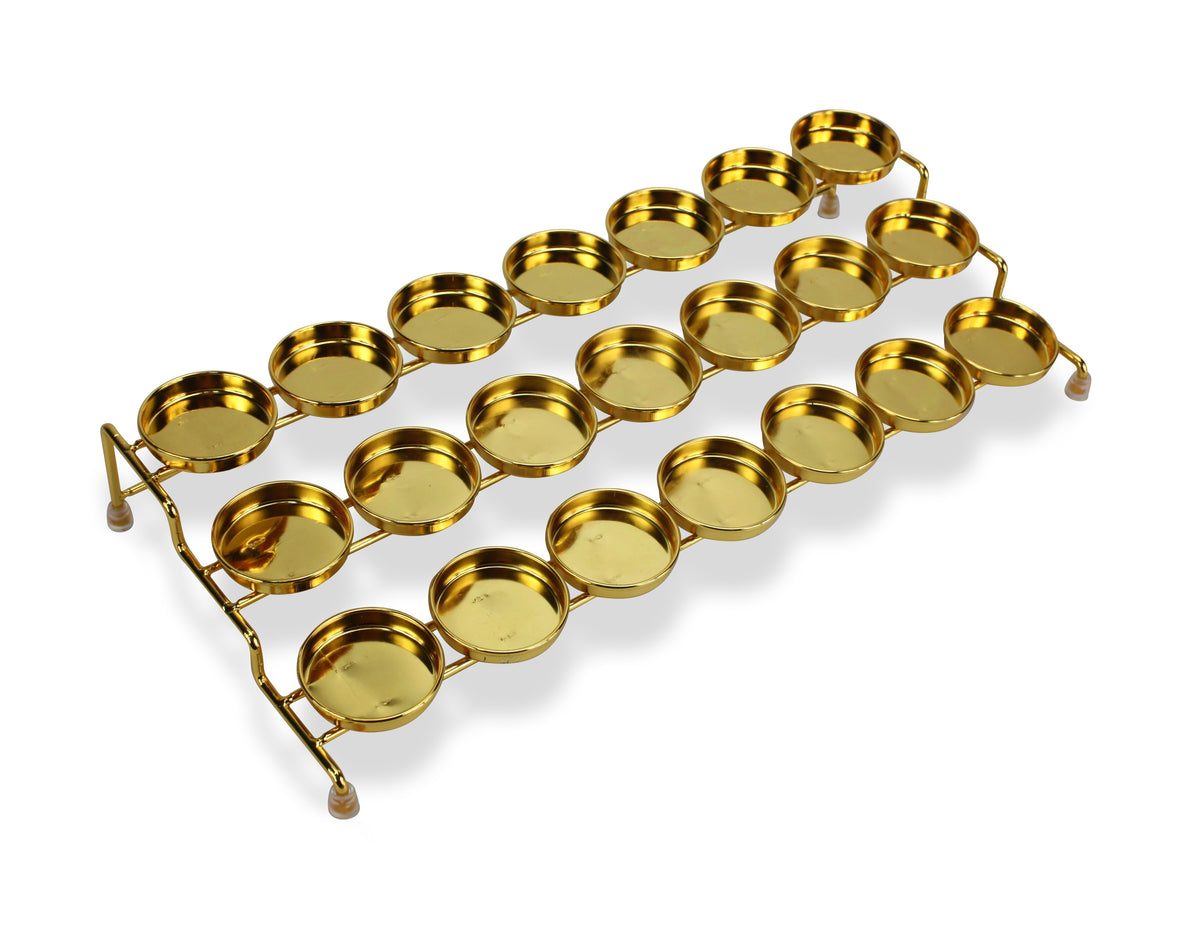 Metal votive tealights holder - triple tier 32.7cm. - farangshop-co