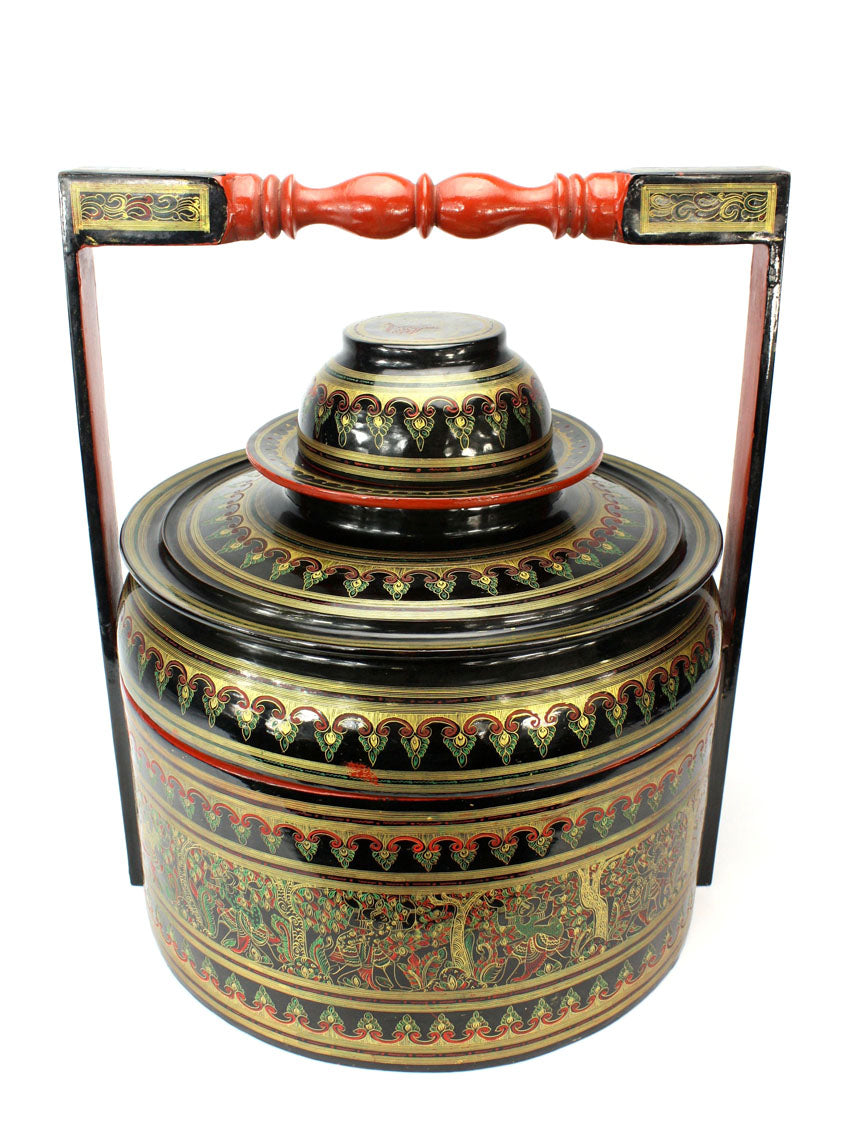 Burmese Lacquerware Food Carrier - Large Htamin-gyaing - farangshop-co