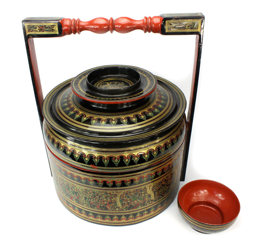 Burmese Lacquerware Food Carrier - Large Htamin-gyaing - farangshop-co