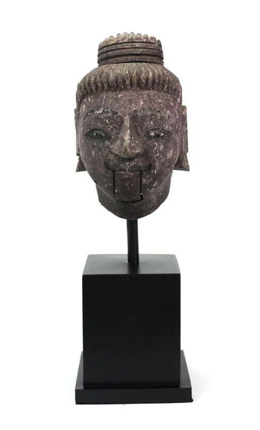 Traditional Vintage Burmese Puppet Head on Stand - different styles - farangshop-co
