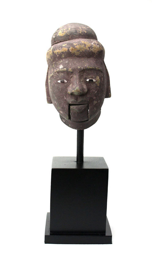 Traditional Vintage Burmese Puppet Head on Stand - different styles - farangshop-co