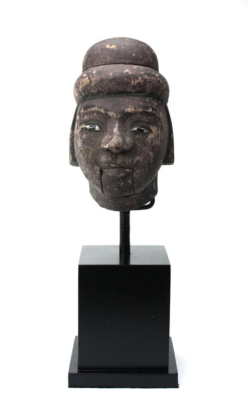 Traditional Vintage Burmese Puppet Head on Stand - different styles - farangshop-co