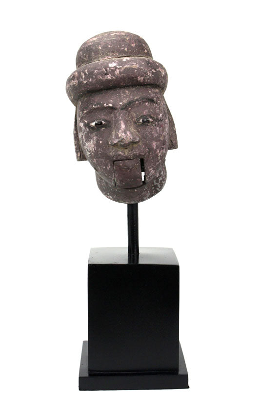 Traditional Vintage Burmese Puppet Head on Stand - different styles - farangshop-co