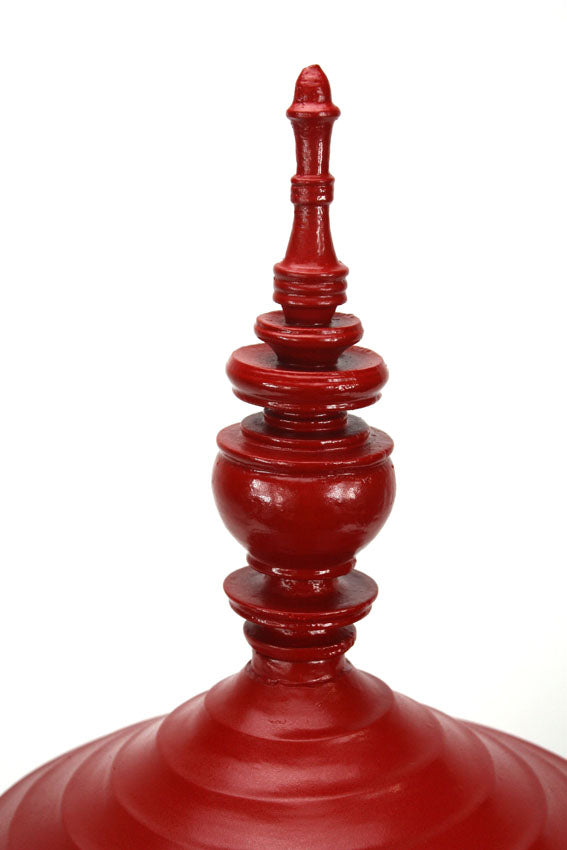 Burmese lacquerware offering vessel, known as hsun ok or soon-oke, red, 60cm high - farangshop-co