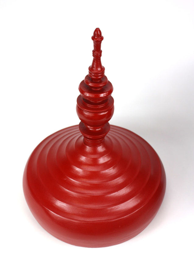 Burmese lacquerware offering vessel, known as hsun ok or soon-oke, red, 60cm high - farangshop-co