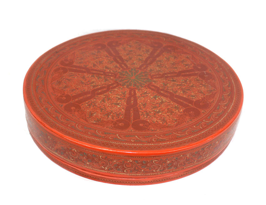 Burmese Lacquerware snack box, cho-chin-hte, large size - farangshop-co