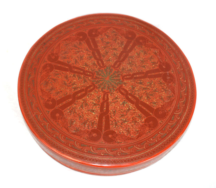 Burmese Lacquerware snack box, cho-chin-hte, large size - farangshop-co