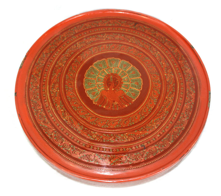 Burmese Lacquerware snack box, cho-chin-hte, large size - farangshop-co