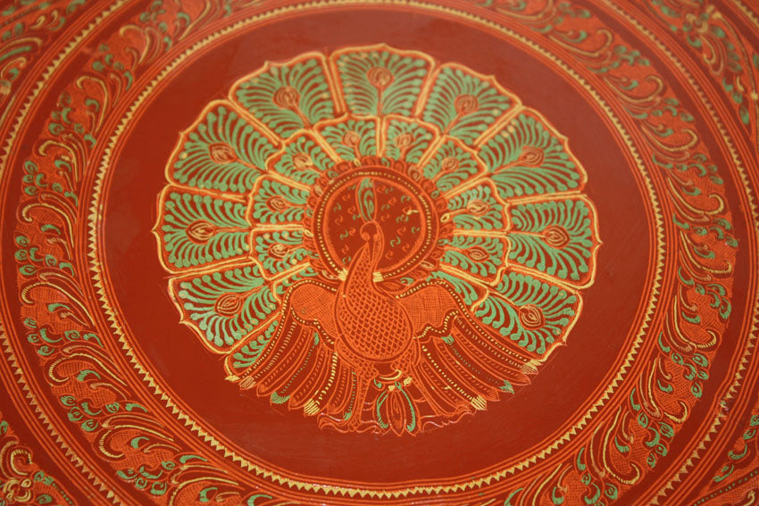 Burmese Lacquerware snack box, cho-chin-hte, large size - farangshop-co