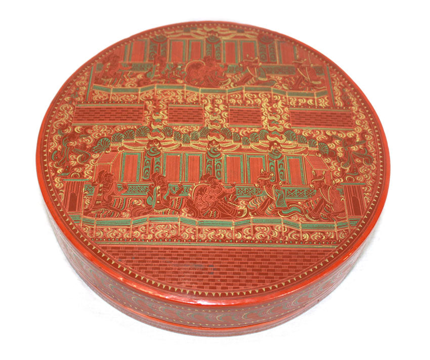 Burmese Lacquerware snack box, cho-chin-hte - farangshop-co