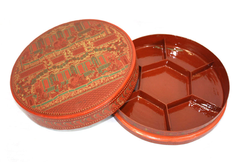 Burmese Lacquerware snack box, cho-chin-hte - farangshop-co