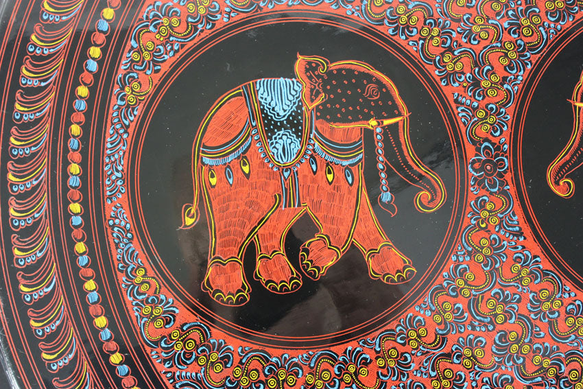 Burmese lacquerware occasional table - 3 styles of colours available - farangshop-co