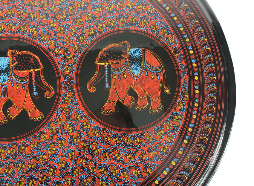 Burmese lacquerware occasional table - 3 styles of colours available - farangshop-co