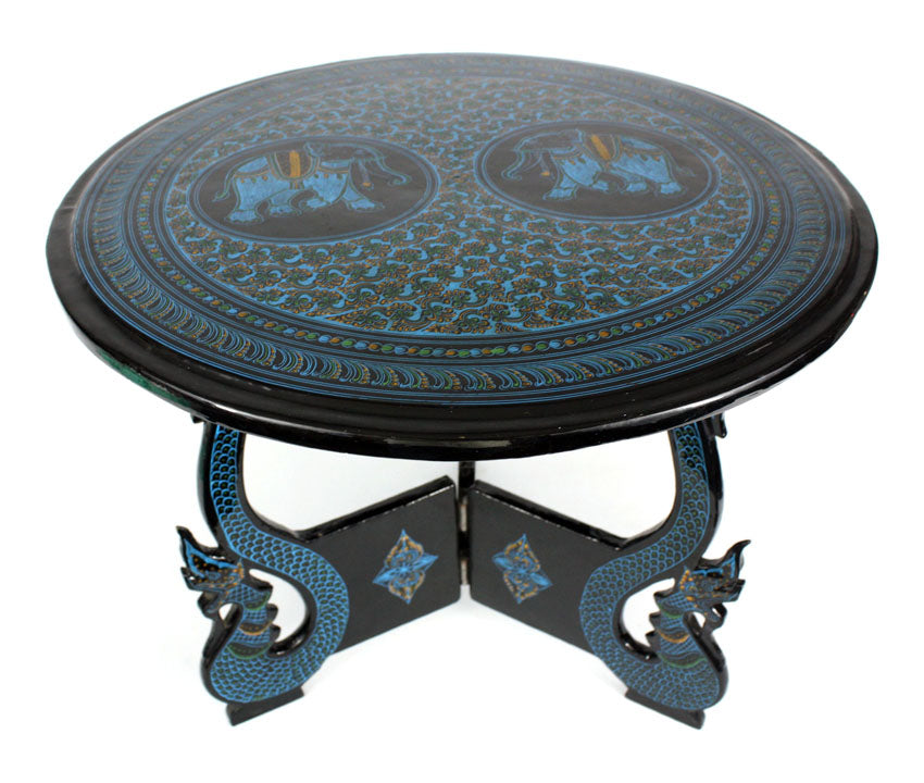 Burmese lacquerware occasional table - 3 styles of colours available - farangshop-co