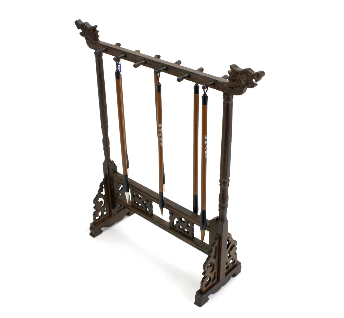 Chinese calligraphy brush stand, Wooden dragon design - farangshop-co
