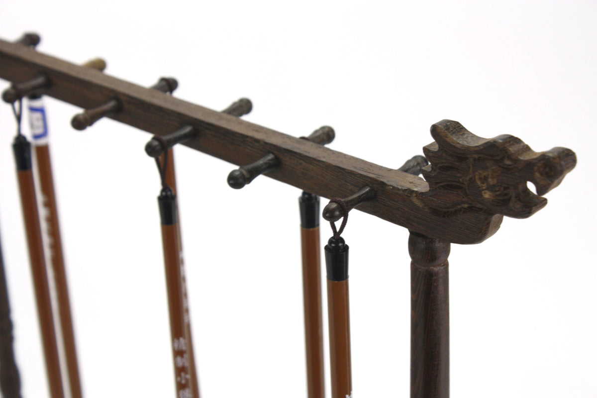 Chinese calligraphy brush stand, Wooden dragon design - farangshop-co