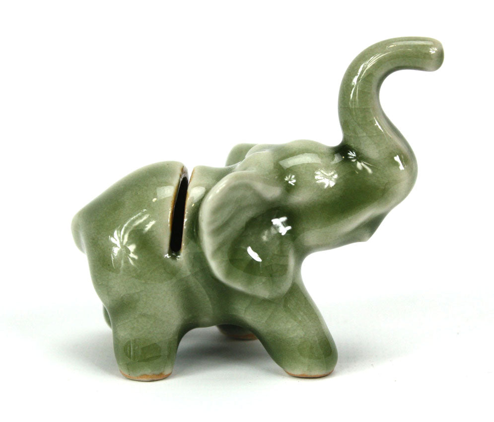 Business card holder, elephant made from Thai celadon - farangshop-co