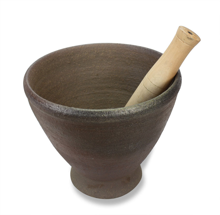 Thai Earthenware Mortar and Pestle, 3 sizes available - farangshop-co