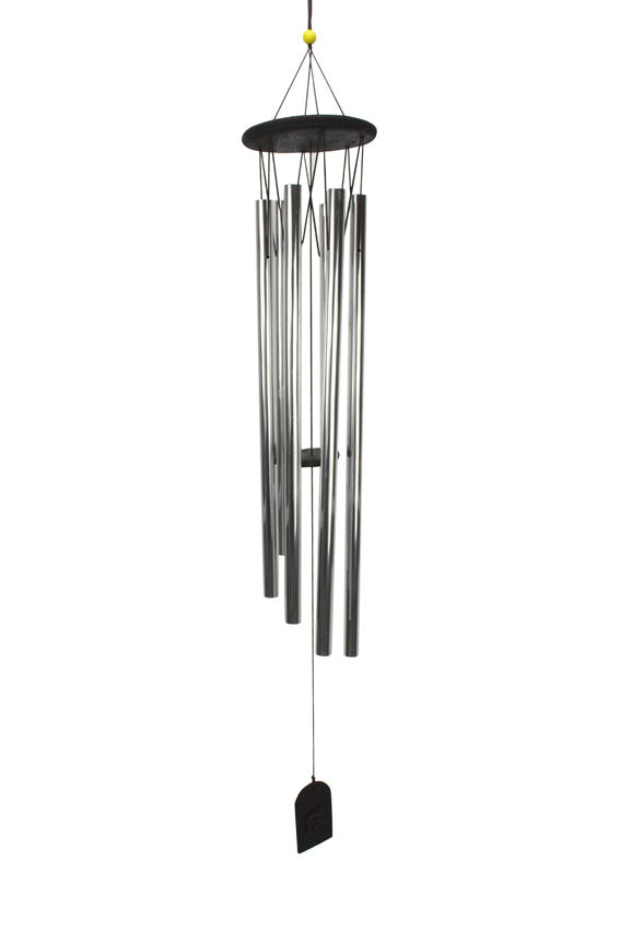 Metal wind chimes, Jumbo Extra Large Size 140cm long, 6 x Silver Aluminium Tubes - farangshop-co