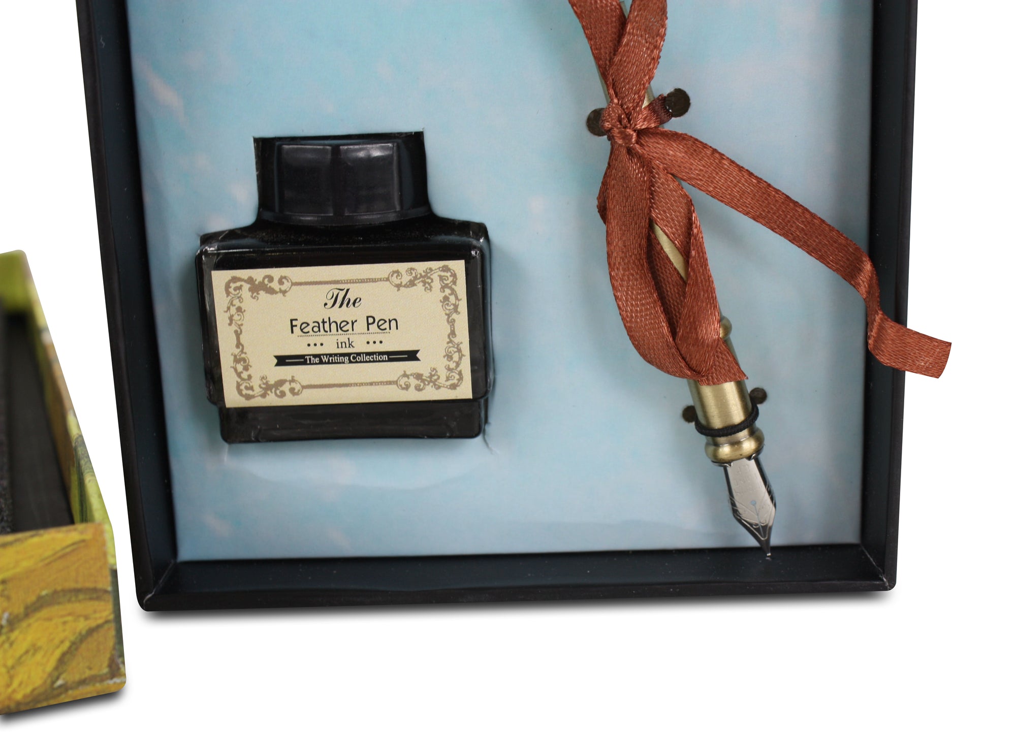 Van Goch Sunflowers Feather Pen Set: Vintage Style Calligraphy Fountain Pen Set with ink. - farangshop-co