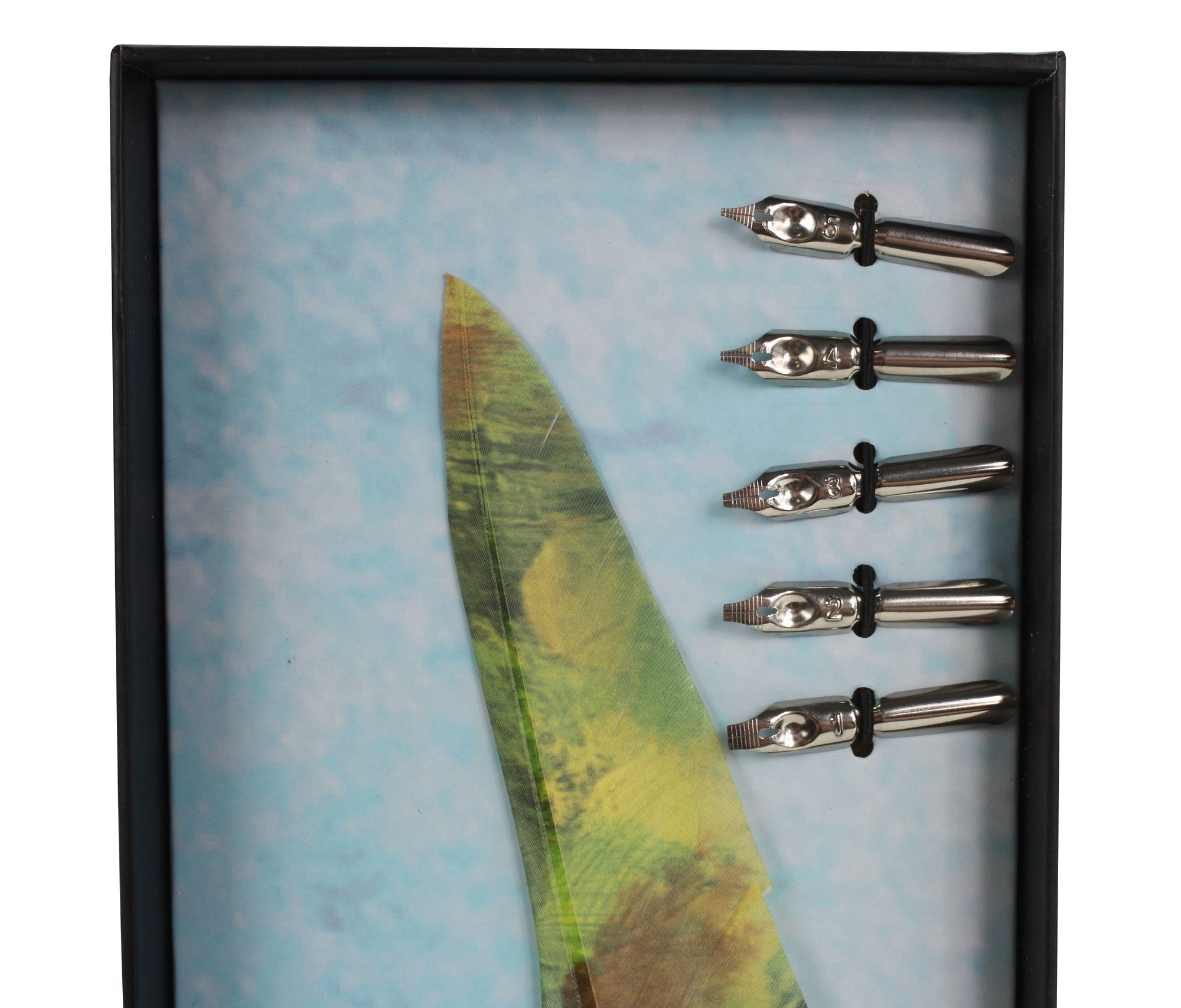 Van Goch Sunflowers Feather Pen Set: Vintage Style Calligraphy Fountain Pen Set with ink. - farangshop-co