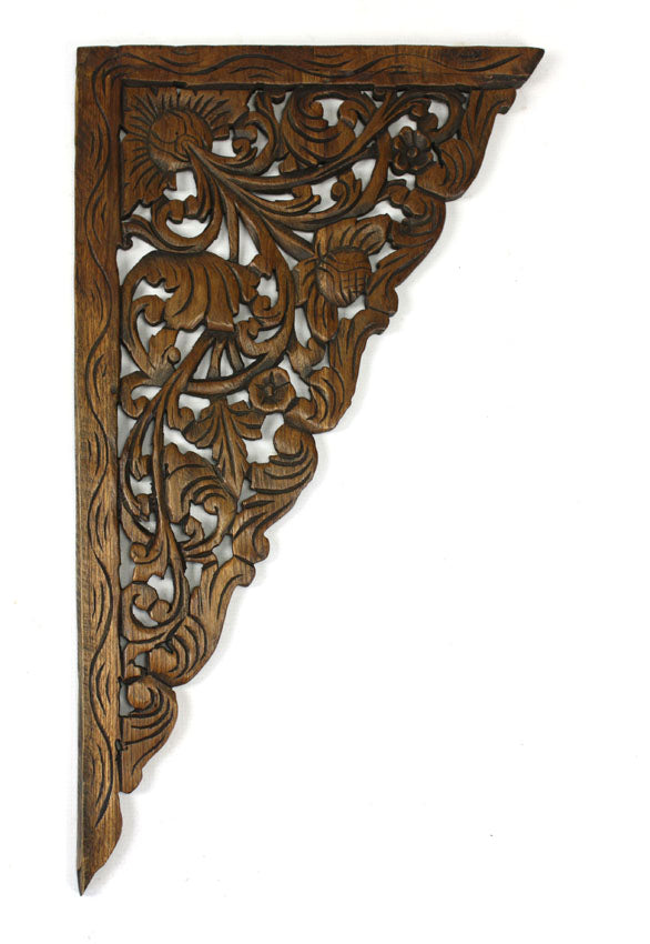 Pair of Thai Teakwood Corner Brackets - farangshop-co
