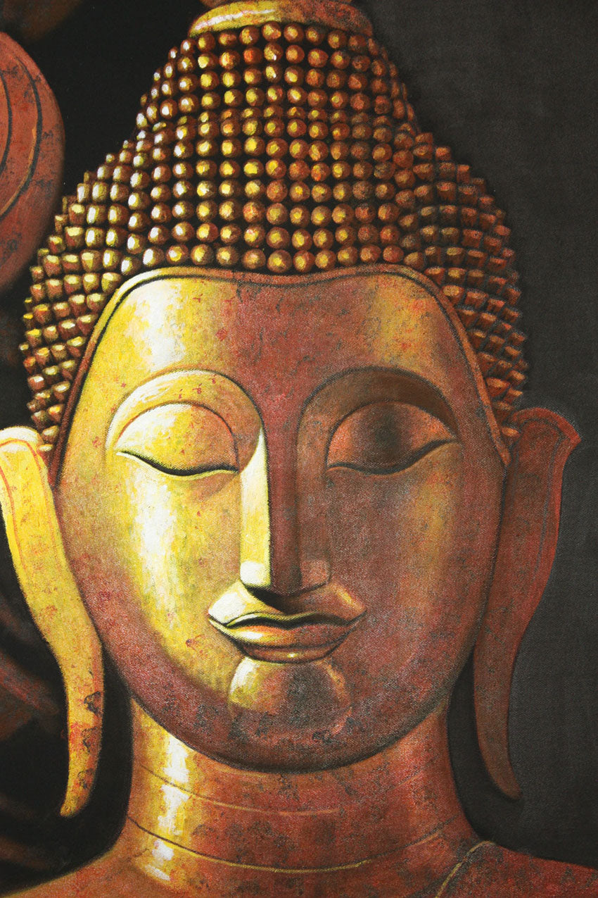 Gold Buddha painting, 100cm x 80cm. - farangshop-co