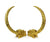 Pair of gold tusks in intricate detail mounted on Chinese lion - farangshop-co