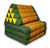 Thai daybed Green and gold pattern standard three-fold - farangshop-co