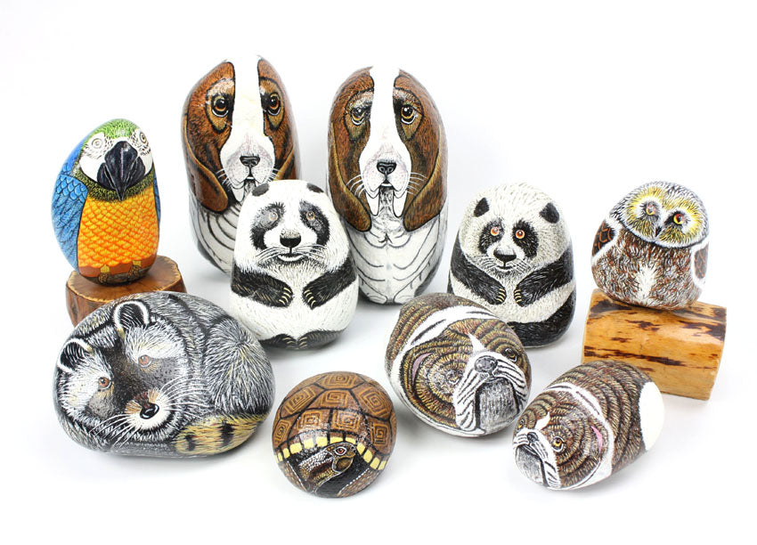 Hand Painted Rocks Animals Stunning Bird Items By Roberto Rizzo