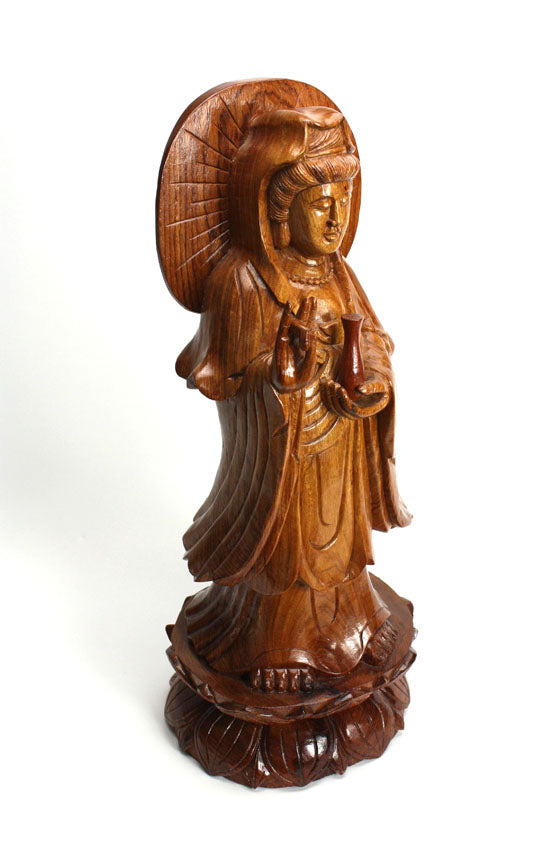 Guanyin - large woodcarving - farangshop-co