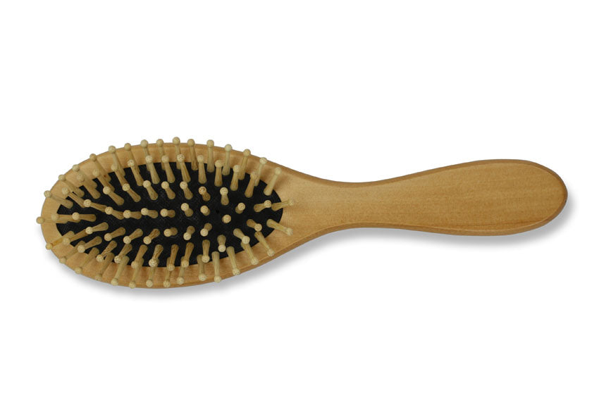 Wooden hairbrush by Moshi Moshi, detangling antistatic massage brush - farangshop-co