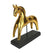 Carved horse on stand with real gold leaf decoration - farangshop-co