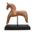 Carved horse on stand with red and gold textured finish - farangshop-co