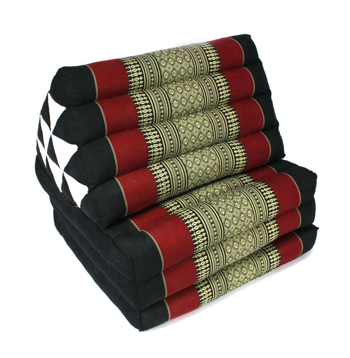 Red and Black Pattern standard three fold Thai Cushion - farangshop-co