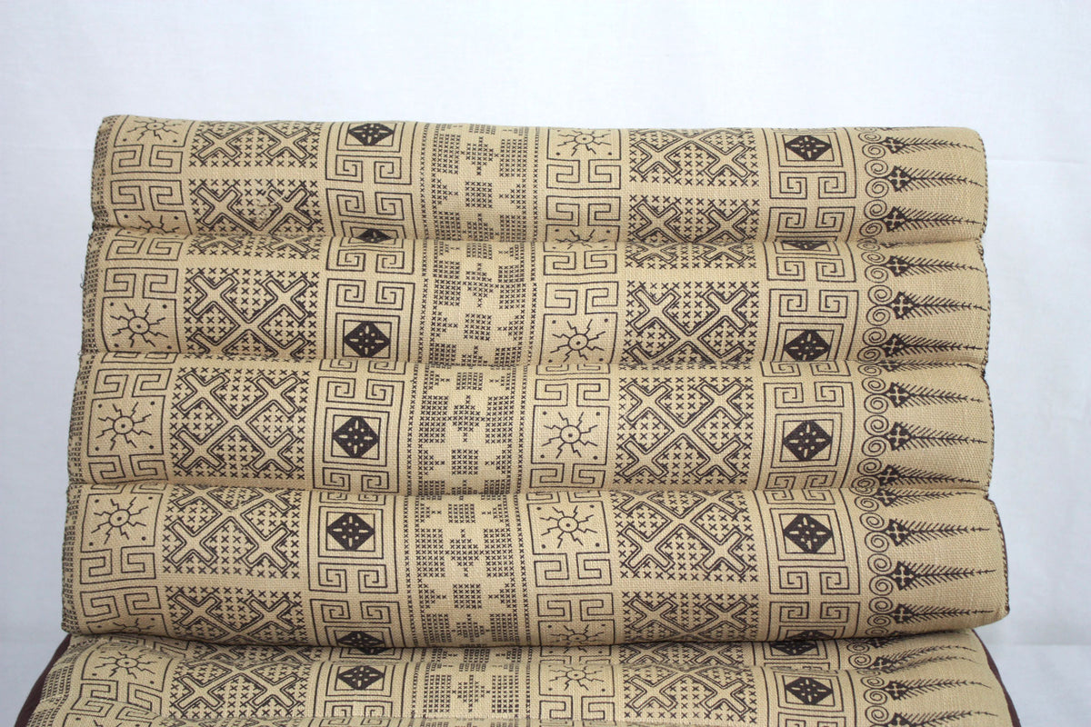 Earth pattern brown cream three-fold Thai cushion - farangshop-co