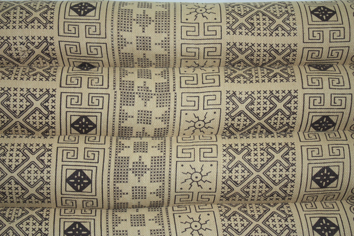 Earth pattern brown cream three-fold Thai cushion - farangshop-co