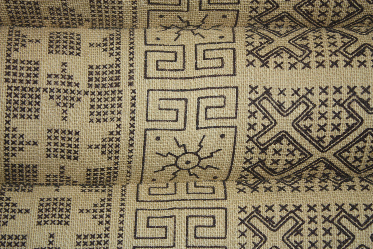 Earth pattern brown cream three-fold Thai cushion - farangshop-co