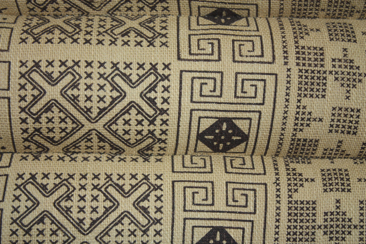 Earth pattern brown cream three-fold Thai cushion - farangshop-co