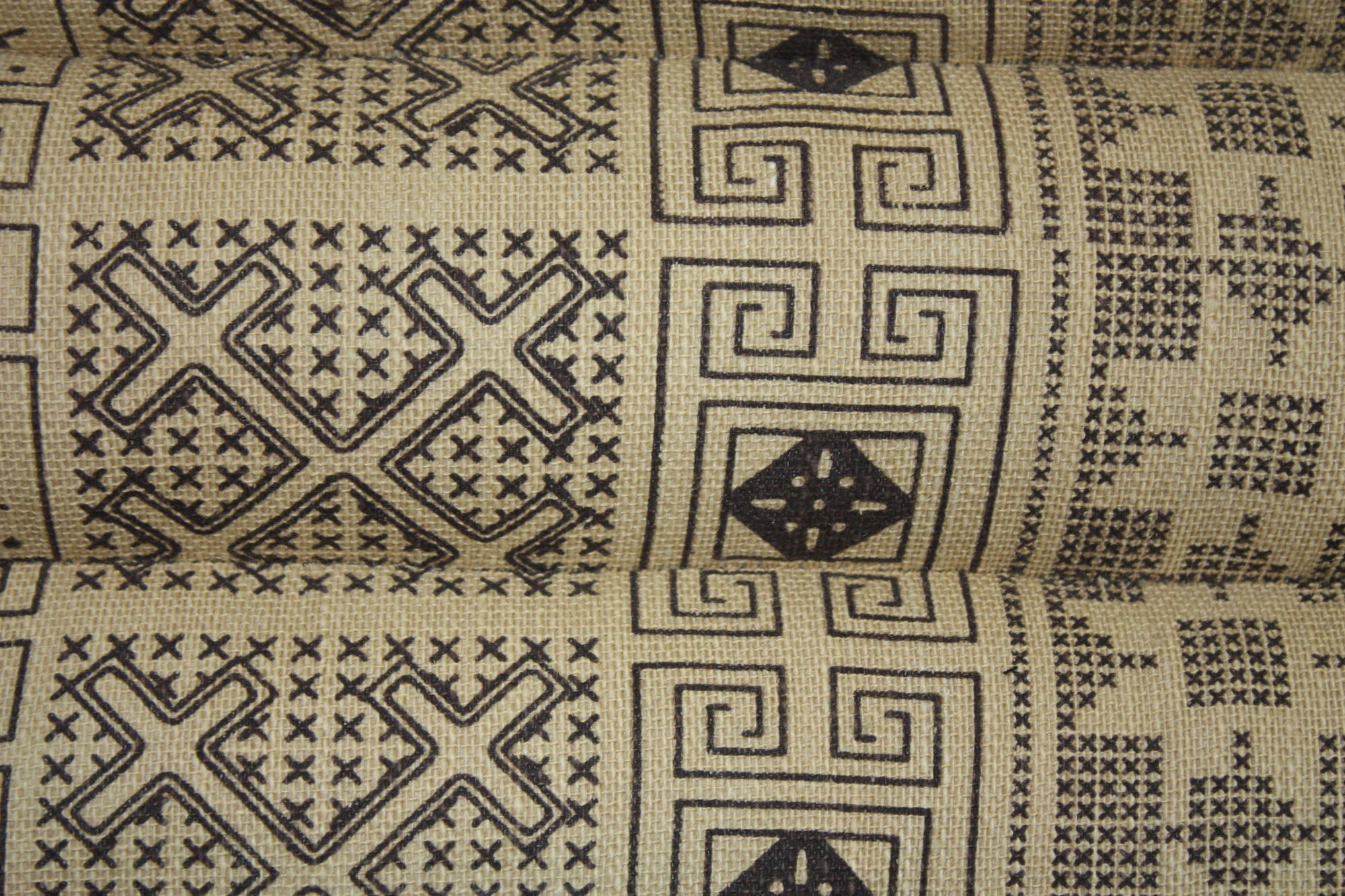 Earth pattern brown cream three-fold Thai cushion - farangshop-co