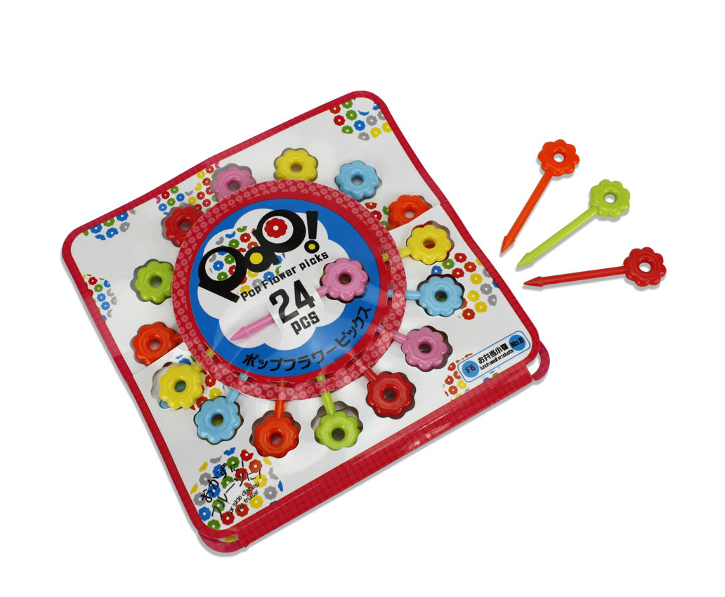 Cute Japanese Food Picks for Kids Bento Box Lunch - 24 x Flowers - farangshop-co