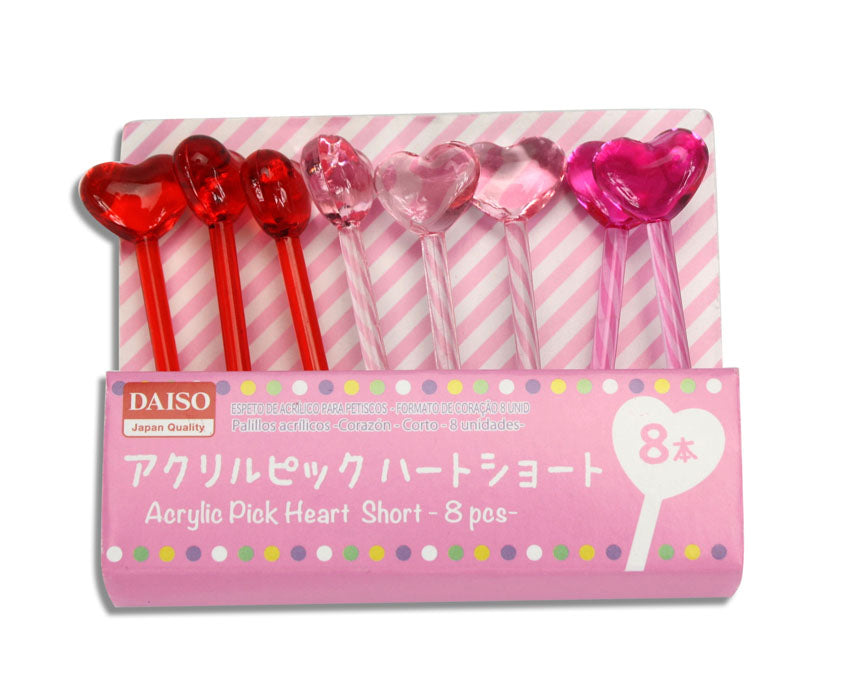 Cute Japanese Food Picks for Kids Bento Box Lunch - Clear Hearts - farangshop-co