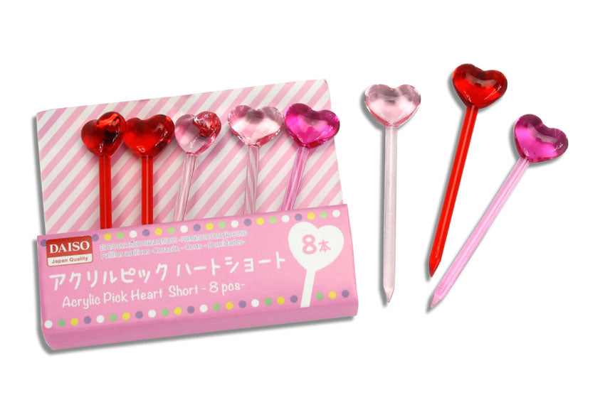 Cute Japanese Food Picks for Kids Bento Box Lunch - Clear Hearts - farangshop-co