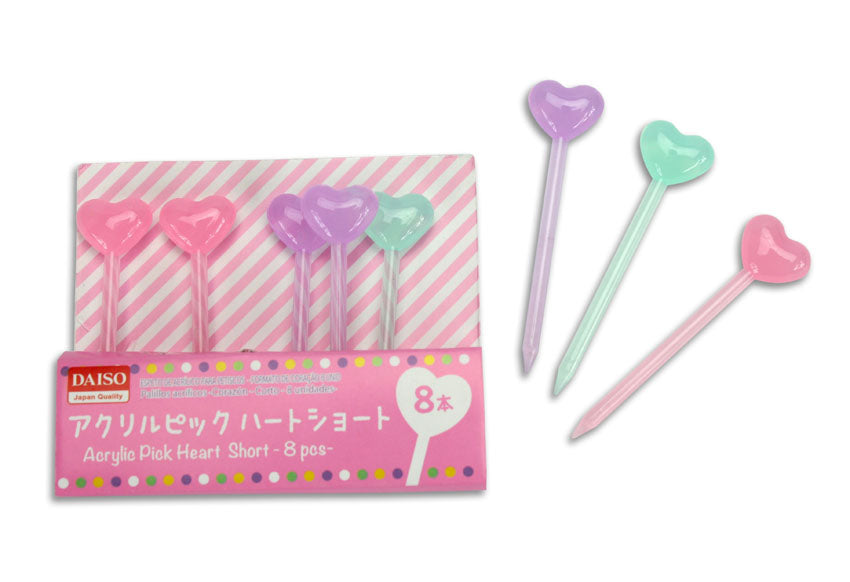 Cute Japanese Food Picks for Kids Bento Box Lunch - Pastel Hearts - farangshop-co