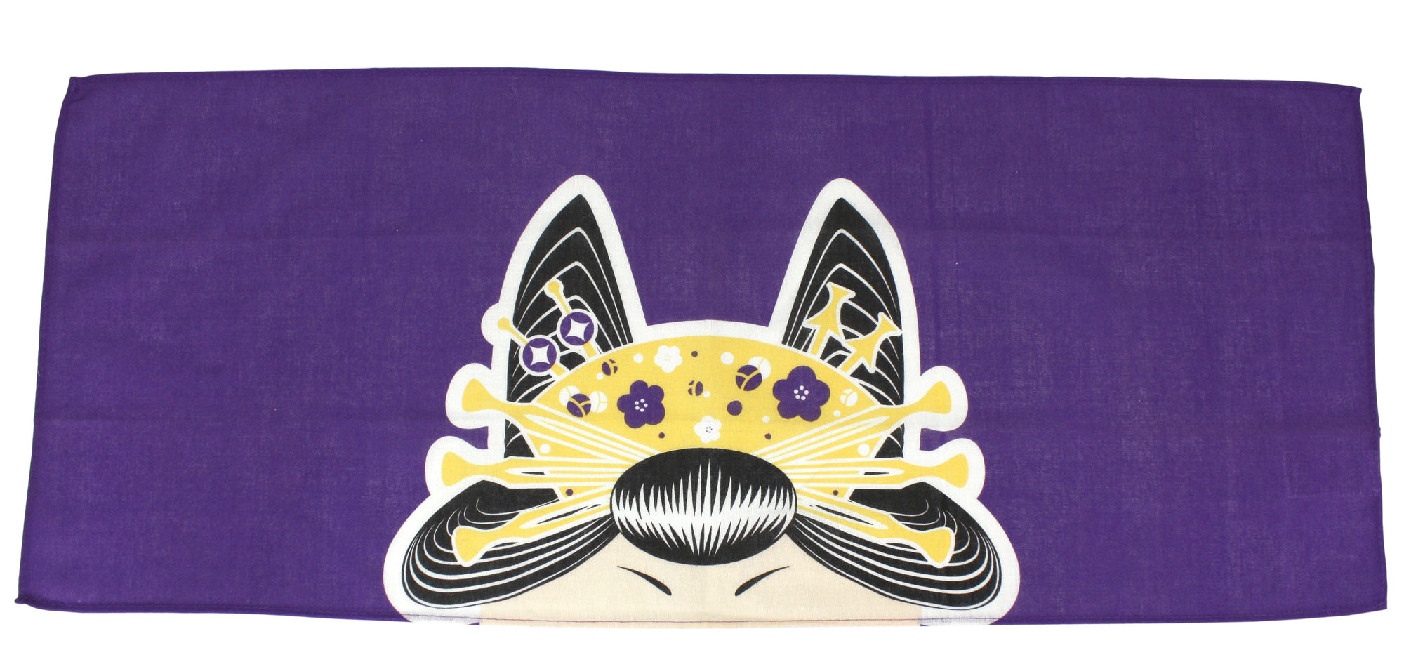Japanese Head Covering Cloth, Oiran Style, 87cm x 35cm Bandana Style Cotton Hand Towel - farangshop-co