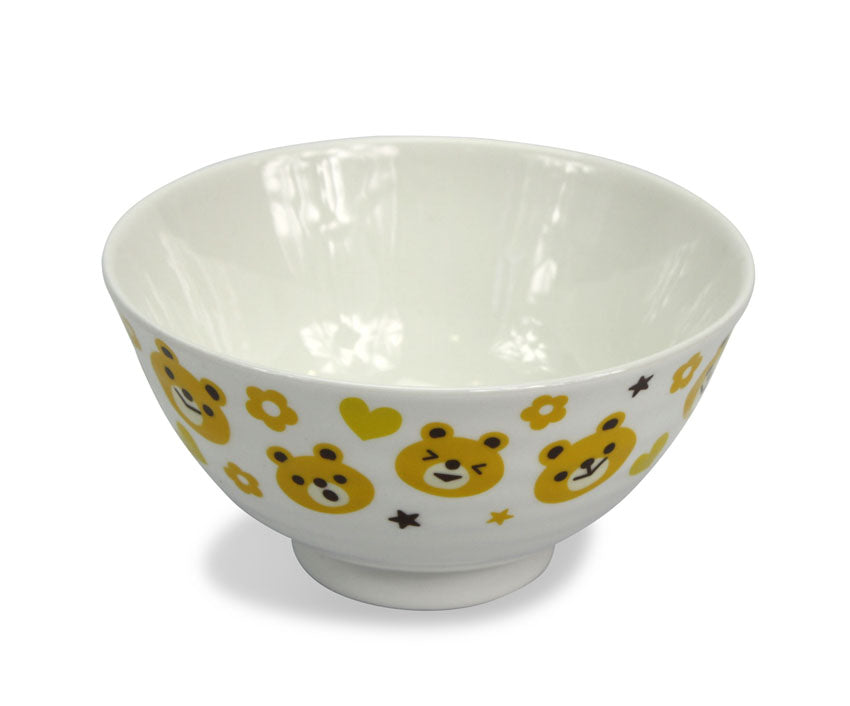 Japanese Style Ceramic Rice Bowl, Cute Teddy Bear Design - farangshop-co