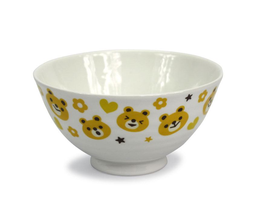 Japanese Style Ceramic Rice Bowl, Cute Teddy Bear Design - farangshop-co
