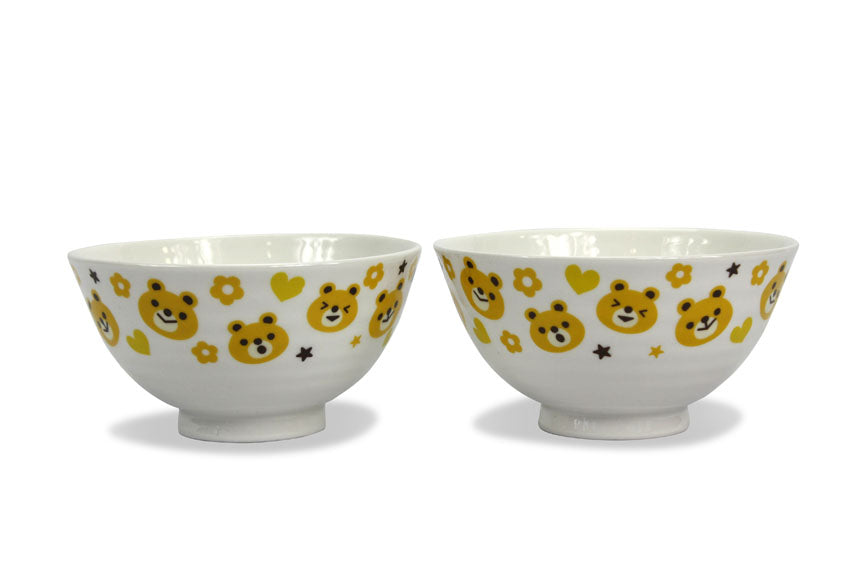 Japanese Style Ceramic Rice Bowl, Cute Teddy Bear Design - farangshop-co