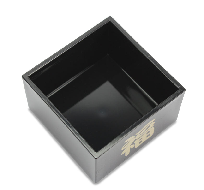 Black Masu Compartment Box - Standard Japanese Rice Measure or Condiment Box, Small 0.18 litres - farangshop-co